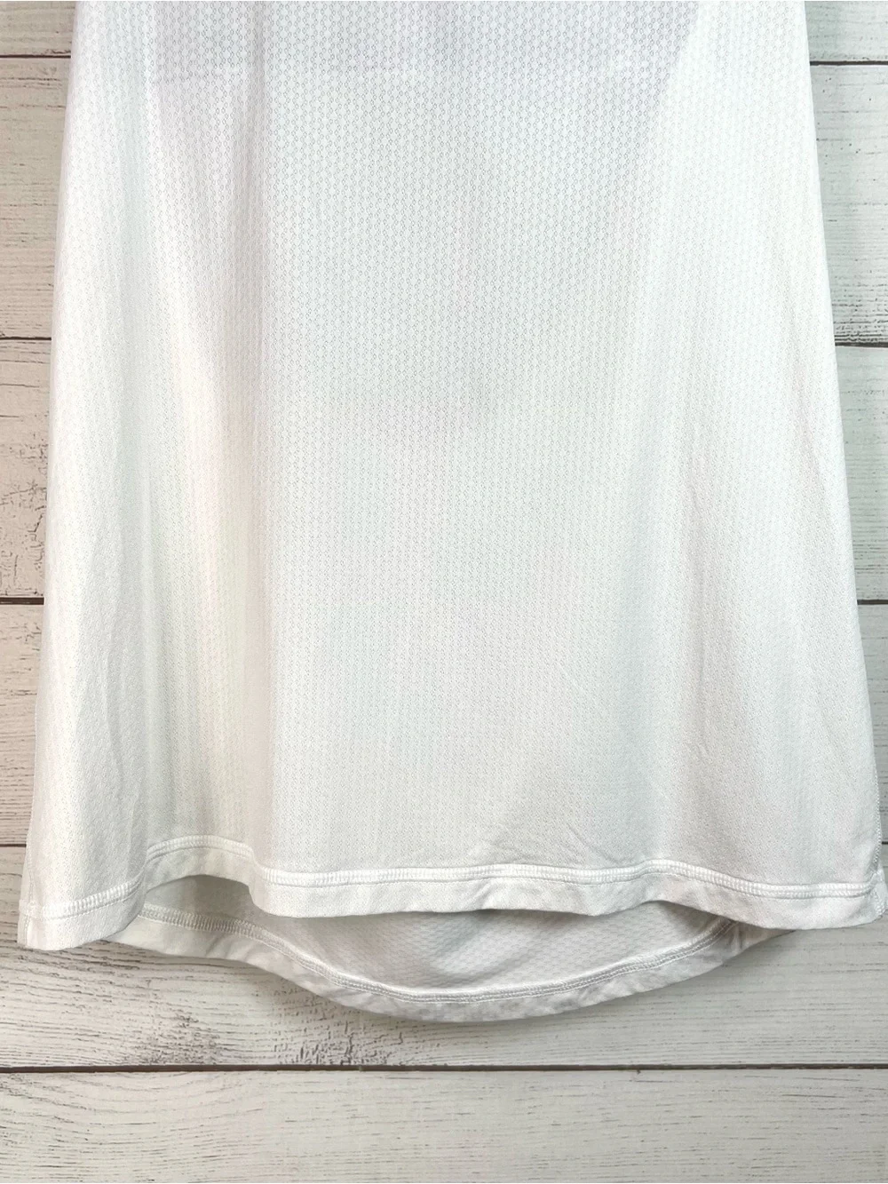 Lululemon White Blue Built In Bra Mesh Tank Top Size 4 Athletic Gym Running